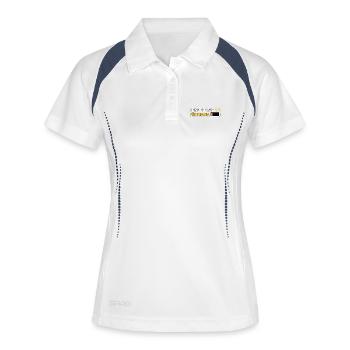 Keine Energie für Drama - Frauen Polo atmungsaktiv - Weiß/Navy - Vorne