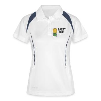 Faisons la fête Symbole de l’ananas - Polo respirant Femme - blanc/marine - Devant