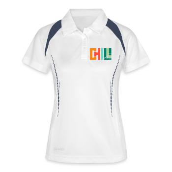 Chill Stay: Geometric Retro Palette - Women's Polo breathable - white/navy - Front