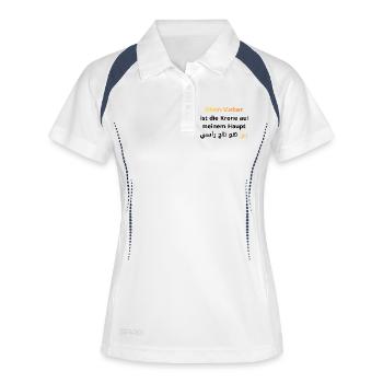 Krone des Lebens: Mein Vater - Frauen Polo atmungsaktiv - Weiß/Navy - Vorne
