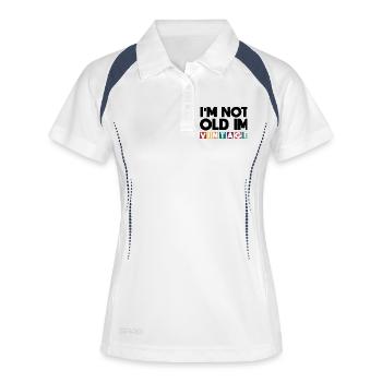 Ich bin nicht alt, ich bin vintage - Frauen Polo atmungsaktiv - Weiß/Navy - Vorne