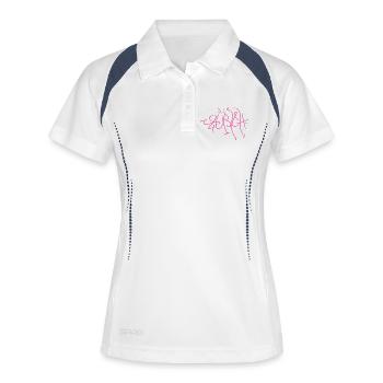Zurich en violet - Polo respirant Femme - blanc/marine - Devant