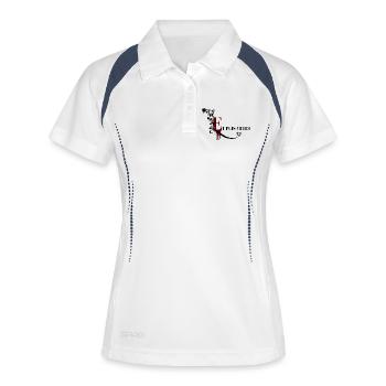 Phrase culte lectrice Dark Romance - Et puis merde - Polo respirant Femme - blanc/marine - Devant