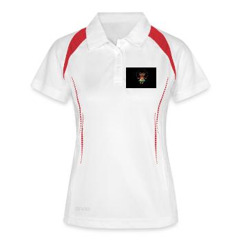 Das Mädchen springt Seil springen - Frauen Polo atmungsaktiv - Weiß/Navy - Vorne