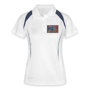 krujgigujshj - Frauen Polo atmungsaktiv - Weiß/Navy - Vorne