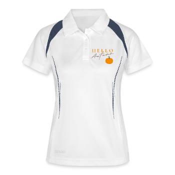 Hello Autumn | Autumn pumpkin design - Women's Polo breathable - white/navy - Front