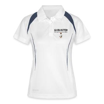 Klettern Da hab ich meine Ruhe - Frauen Polo atmungsaktiv - Weiß/Navy - Vorne