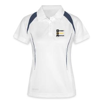 Verfolgt es: Run Think Rise - Frauen Polo atmungsaktiv - Weiß/Navy - Vorne