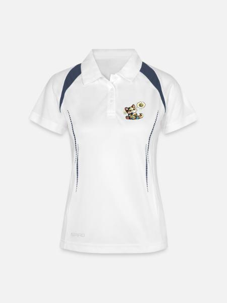 Cat Mosaic Dream Kitten - Women's Polo breathable - white/navy