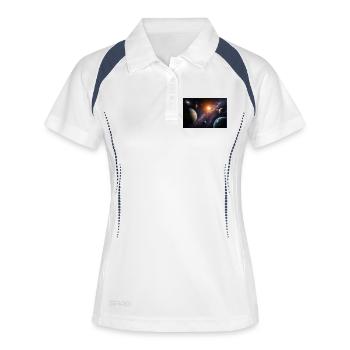 Univers - Polo respirant Femme - blanc/marine - Devant