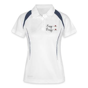 Easy Peasy Design mit Herz - Frauen Polo atmungsaktiv - Weiß/Navy - Vorne