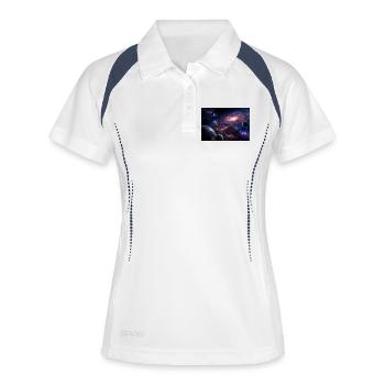 Voie Lactée - Polo respirant Femme - blanc/marine - Devant