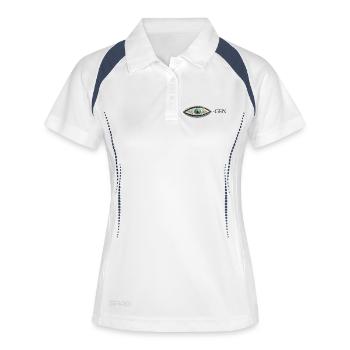 Augenmosaik mit Smaragdmuster Gen - Frauen Polo atmungsaktiv - Weiß/Navy - Vorne