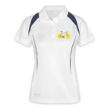 Vélo Vélo Citrons Drôles - Polo respirant Femme - blanc/marine - Devant