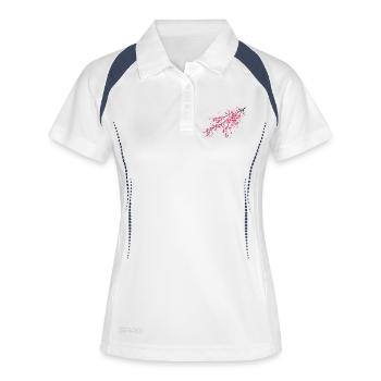 Cherry Blossoms Branch Sakura Flowers Cherry - Women's Polo breathable - white/navy - Front