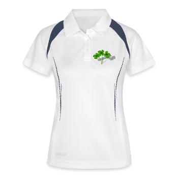 Glück - Frauen Polo atmungsaktiv - Weiß/Navy - Vorne