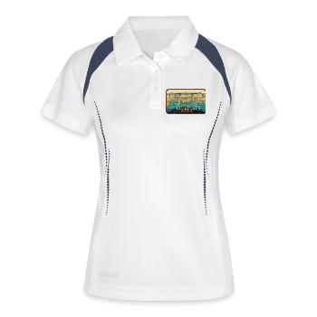 Badge retro, Toulouse France est ma ville natale - Polo respirant Femme - blanc/marine - Devant