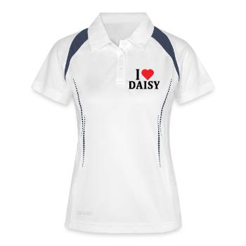 T-shirt J’adore Daisy t-shirt idée cadeau - Polo respirant Femme - blanc/marine - Devant