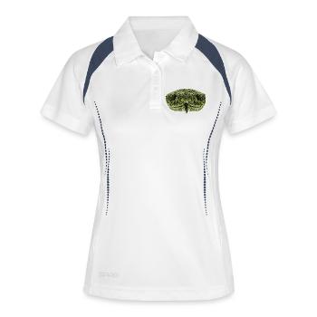 beste reptilien tees, schlangengesicht - Frauen Polo atmungsaktiv - Weiß/Navy - Vorne
