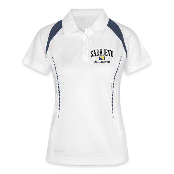 Art du drapeau de Bosnie Balkans - Polo respirant Femme - blanc/marine - Devant