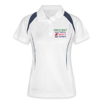 Festive Christmas Calories Don't Count T-shirt - Women's Polo breathable - white/navy - Front