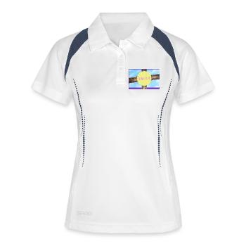 Holzkreuz Smile Kreis - Frauen Polo atmungsaktiv - Weiß/Navy - Vorne