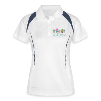 WildCactus: Cactus colorés kawaii - Polo respirant Femme - blanc/marine - Devant