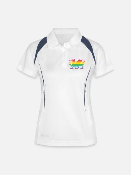 Mois de la fierté LGBTQ - LGBTQ Welsh Dragon - Polo respirant Femme - blanc/marine