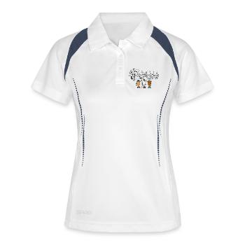Wandern mit Freunden - Frauen Polo atmungsaktiv - Weiß/Navy - Vorne
