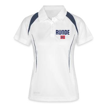 Runde Norwegen Flagge - Frauen Polo atmungsaktiv - Weiß/Navy - Vorne
