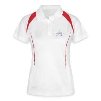 A| Monogramme | Nom | Achim | Aquarelle - Polo respirant Femme - blanc/marine - Devant