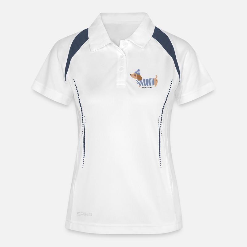 Oh my dog! - Blue stripes - Women's Polo breathable - white/navy