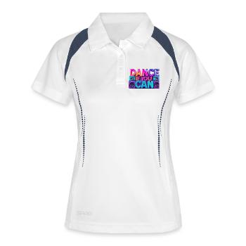 Dance if you can – Tanzen ist wunderbar - Frauen Polo atmungsaktiv - Weiß/Navy - Vorne