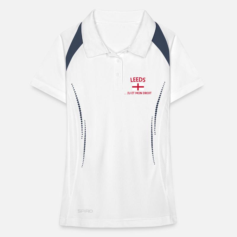 Conception du drapeau croisé de Leeds Polo respirant Femme