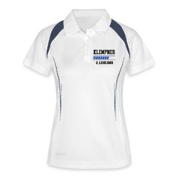 Apprenticeship as a plumber 2nd year of apprenticeship as a plumbing apprenticeship - Women's Polo breathable - white/navy - Front