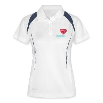 David - Frauen Polo atmungsaktiv - Weiß/Navy - Vorne