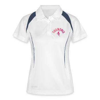 Chamonix Arch Skier Pente - Polo respirant Femme - blanc/marine - Devant