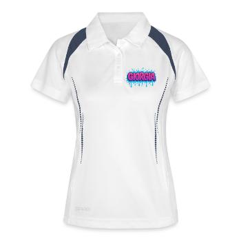 Graffiti Georgia Name Gift Ideal druckbar - Frauen Polo atmungsaktiv - Weiß/Navy - Vorne