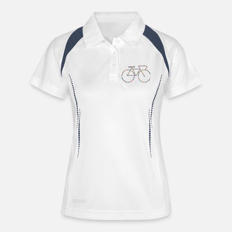 Bicycle languages V1 - Women's Polo breathable - white/navy