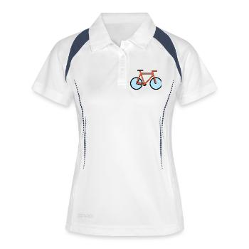 Orange Bicycle Silhouette in Pop Style - Women's Polo breathable - white/navy - Front