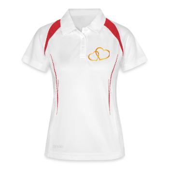Cœurs d’or dévorés - Polo respirant Femme - blanc/marine - Devant