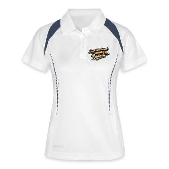 Sauerstofftherapie auf vier Rädern - Frauen Polo atmungsaktiv - Weiß/Navy - Vorne