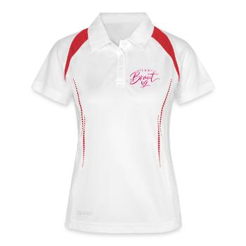 Team Braut Pink Herz Logo - Frauen Polo atmungsaktiv - Weiß/Navy - Vorne