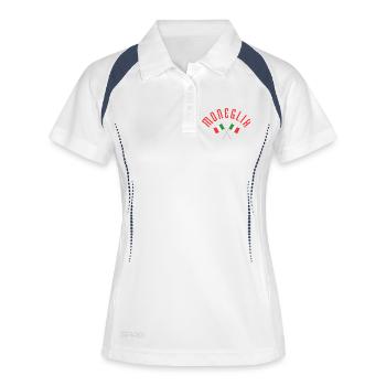 Moneglia Italienische Flaggen kreuzen Emblem - Frauen Polo atmungsaktiv - Weiß/Navy - Vorne