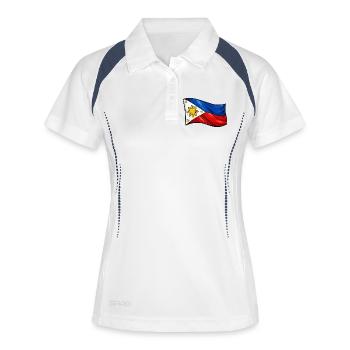 Philippines Flag Caricature - Women's Polo breathable - white/navy - Front