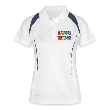 Love Wins LGBT Month Rainbow Text - Women's Polo breathable - white/navy - Front
