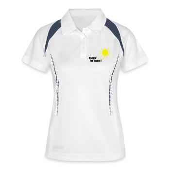 Klage ist raus Sonne - Frauen Polo atmungsaktiv - Weiß/Navy - Vorne