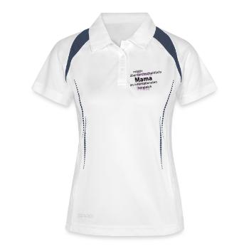 überdurchschnittliche mama  - Frauen Polo atmungsaktiv - Weiß/Navy - Vorne