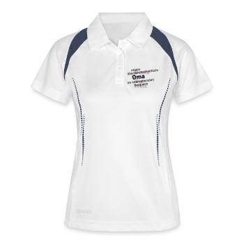 überdurchschnittliche oma - Frauen Polo atmungsaktiv - Weiß/Navy - Vorne