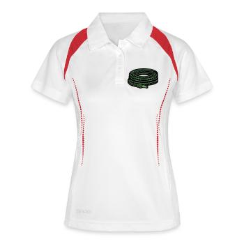 Gartenschlauch Wasser Garten - Frauen Polo atmungsaktiv - Weiß/Navy - Vorne